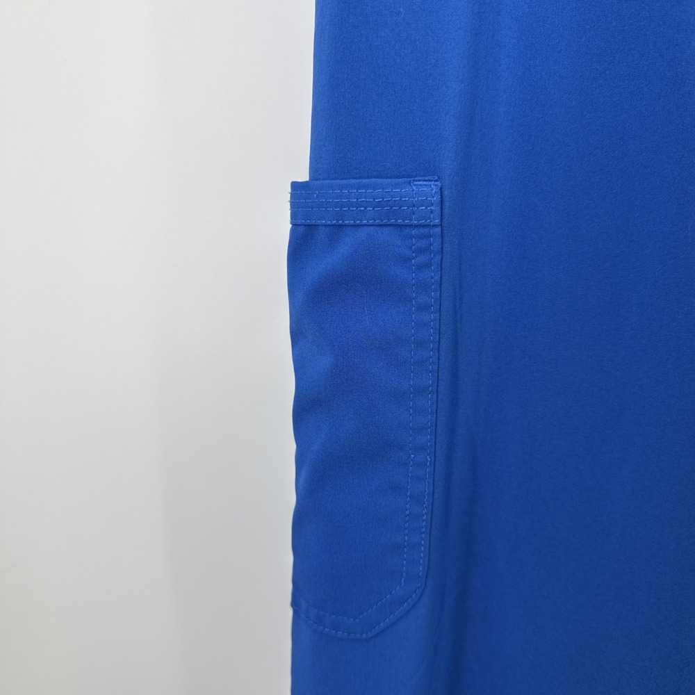 Med Couture Scrub Women's Small Tall Straight Leg Pull-on Pants Royal Blue - Picture 2 of 8